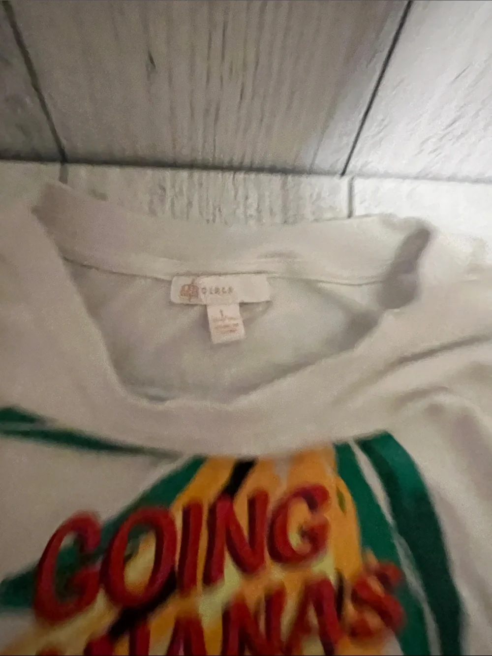 GB girls White Tee with Yellow Banana Graphic and Green Leaves
